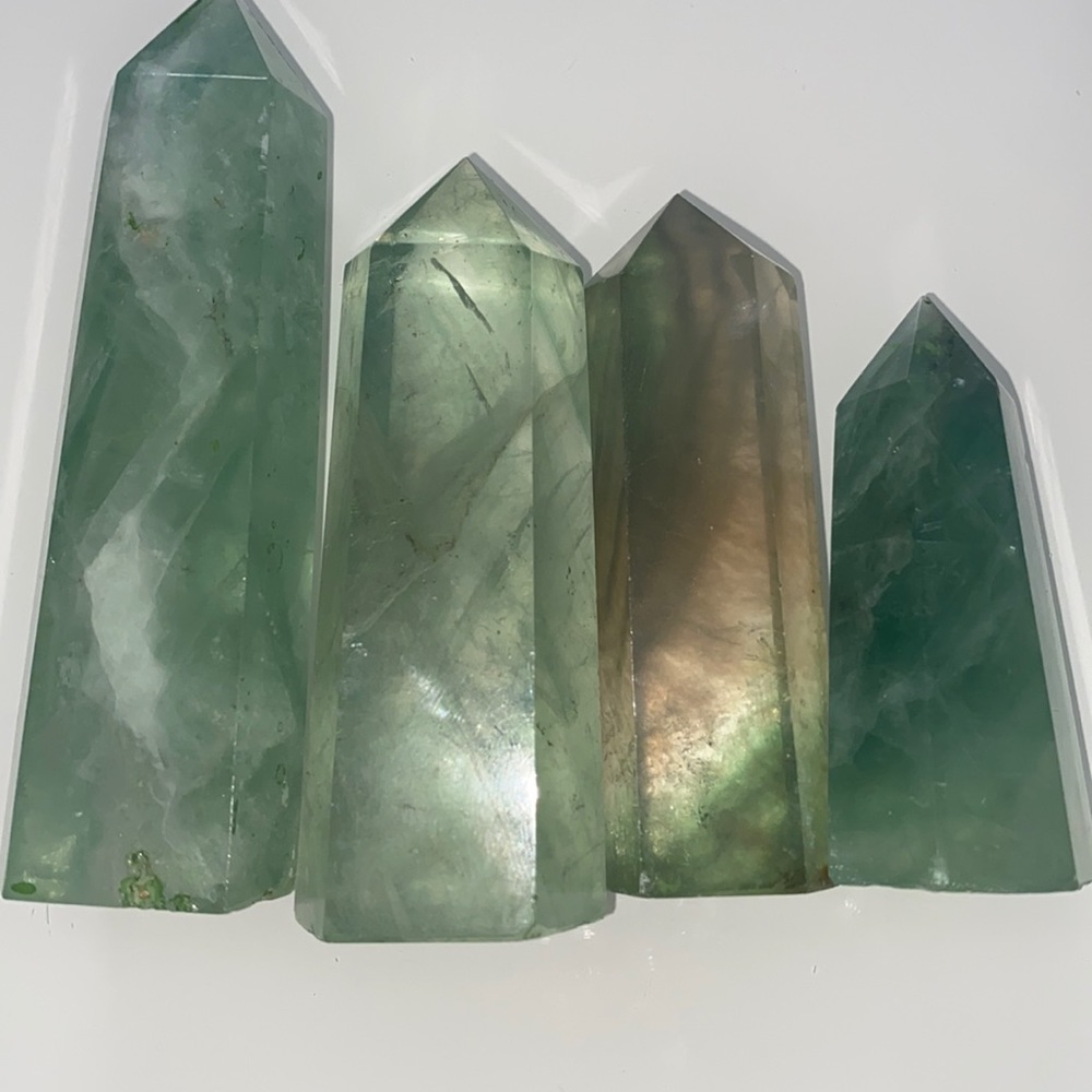 Green Fluorite Crystal Tower set of 4